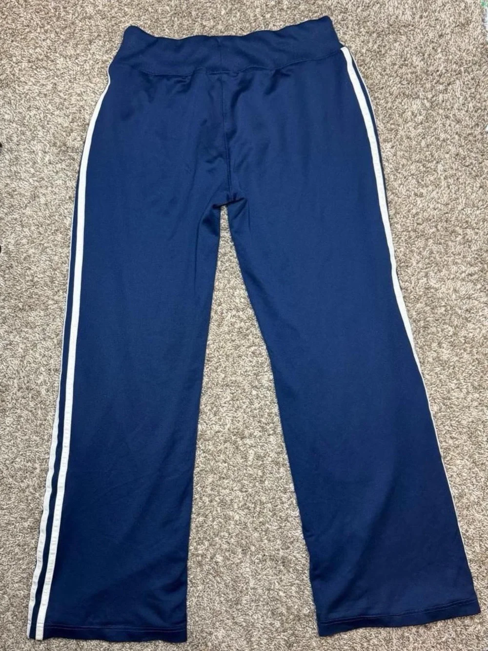 Y2K Women’s Navy Adidas Track Pants Medium Inseam 28”